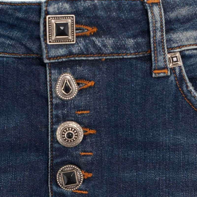 Jeans Donna con chiusura a bottoni ricamati - Dondup