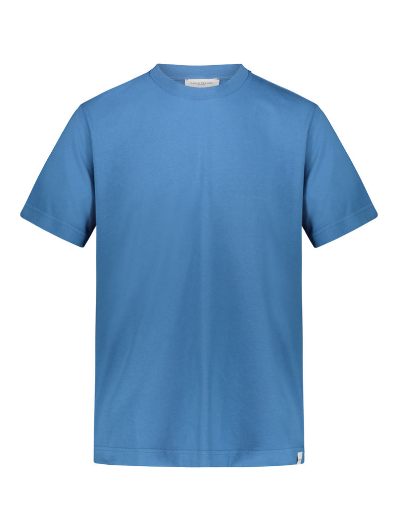 T-Shirt da uomo blu firmata Paolo Pecora vista frontale