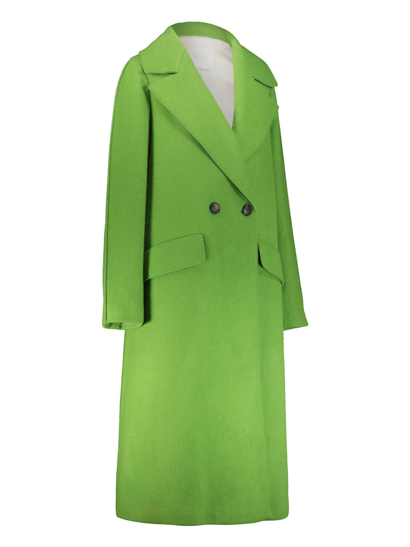 Cappotto da donna verde firmato Tela vista laterale