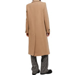 immagine posteriore cappotto donna colore cammello