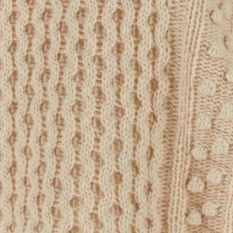 immagine maglia donna beige dettaglio magliatura  