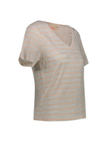 Women's V-neck T-shirt in linen blend