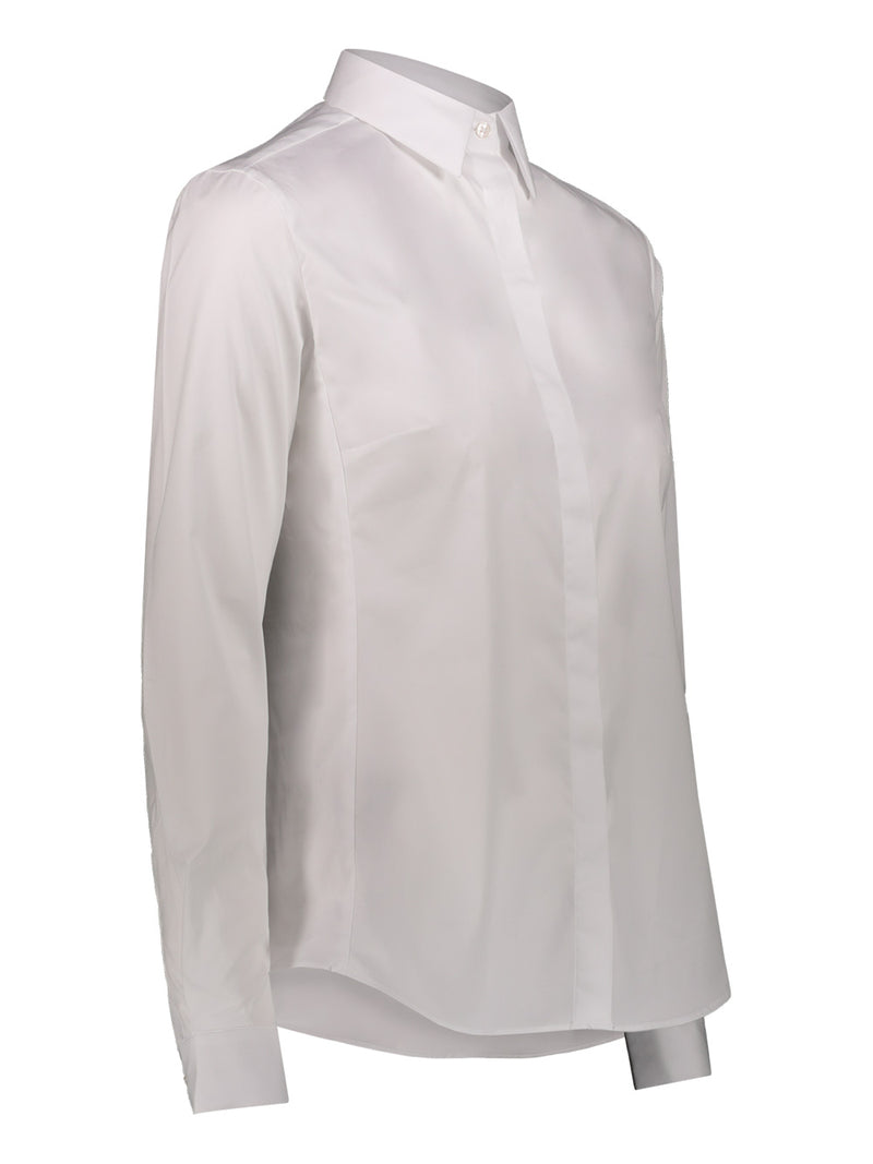 Women's shirt in stretch cotton with Italian collar