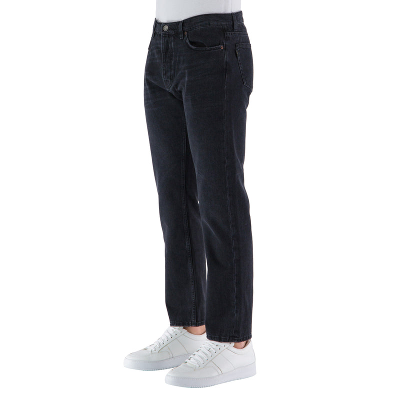 Jeans Uomo Haikure in cotone, color Nero- Visione laterale