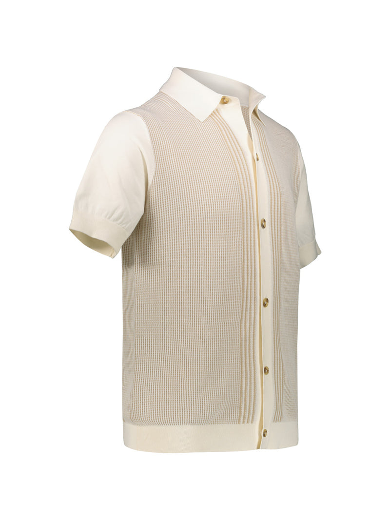 Men's polo shirt with button closure