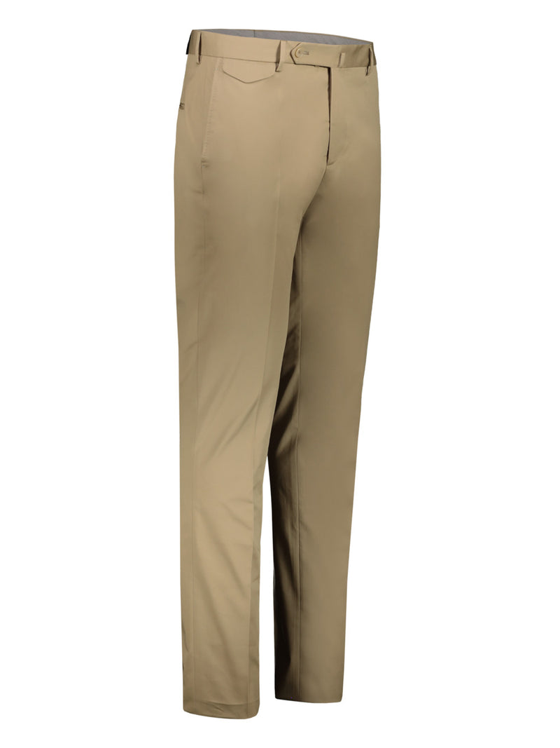 Pantaloni Uomo Tagliatore con tasche a filo, color beige- Visione laterale